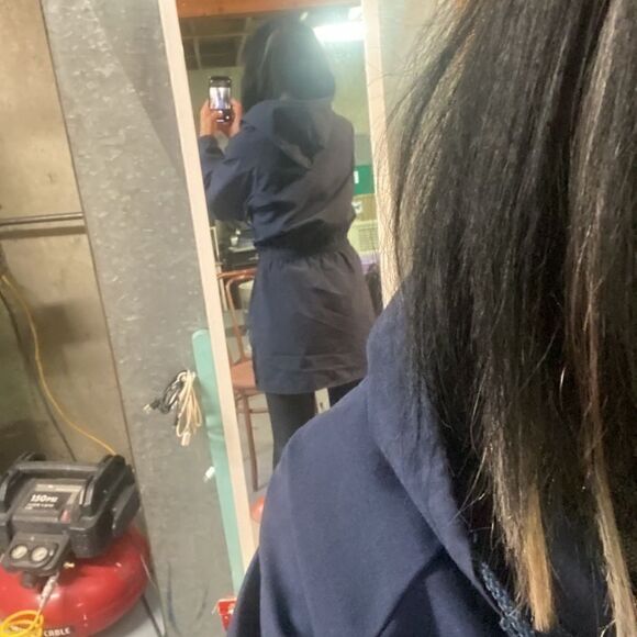 Blue Size Small Cinch Waist Vintage Weekender Hooded Utility Style Jaxket - Picture 5 of 9